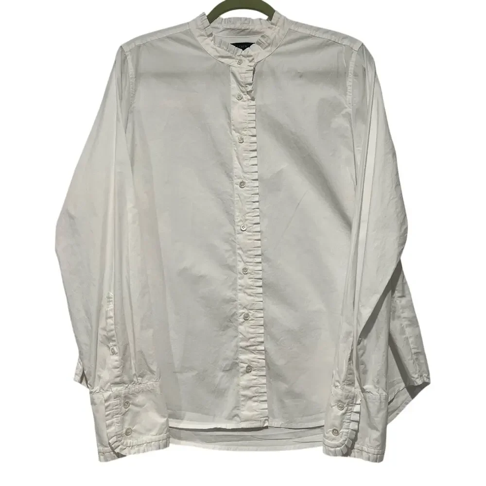 J. Crew White Casual Button-Down Shirt